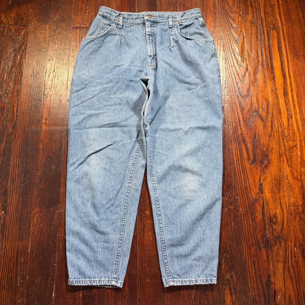 Vintage Lee Jeans Womens 18 Med Pleated High Rise Tapered Leg 90s USA Made